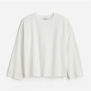 Madewell Easy Crewneck Long-Sleeve Tee - White - XS